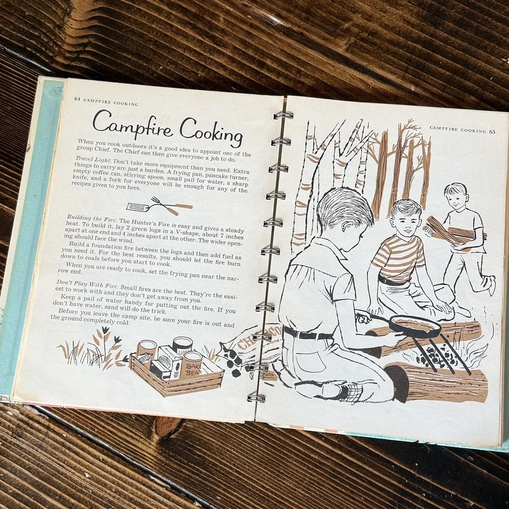 Vintage Betty Crocker Cookbook 1st Edition 1957 Boy Girl Hardback Spiral Book